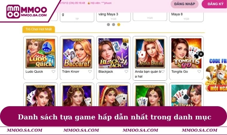 Danh sách tựa game  hấp dẫn nhất trong danh mục