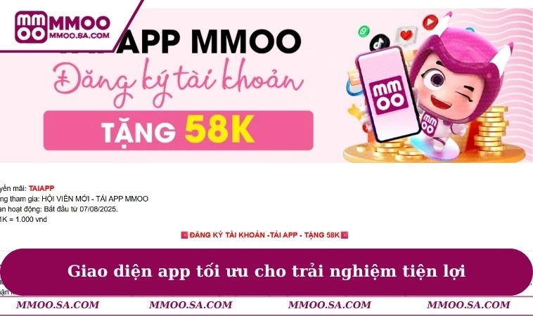Giao diện app tối ưu cho trải nghiệm tiện lợi
