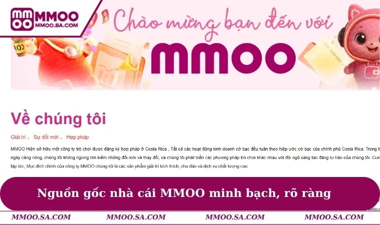 Home 26 Nguồn gốc nhà cái MMOO minh bạch, rõ ràng